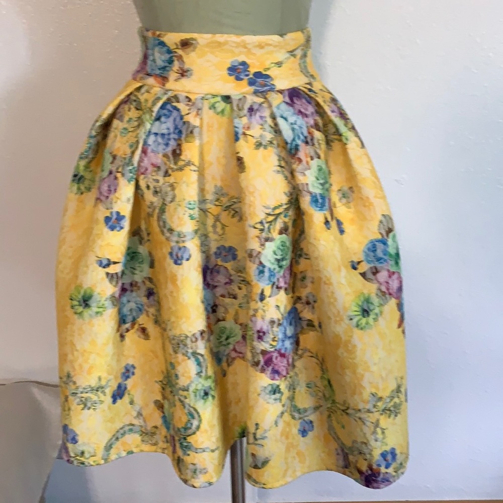 Asos Yellow Flower Print Skirt